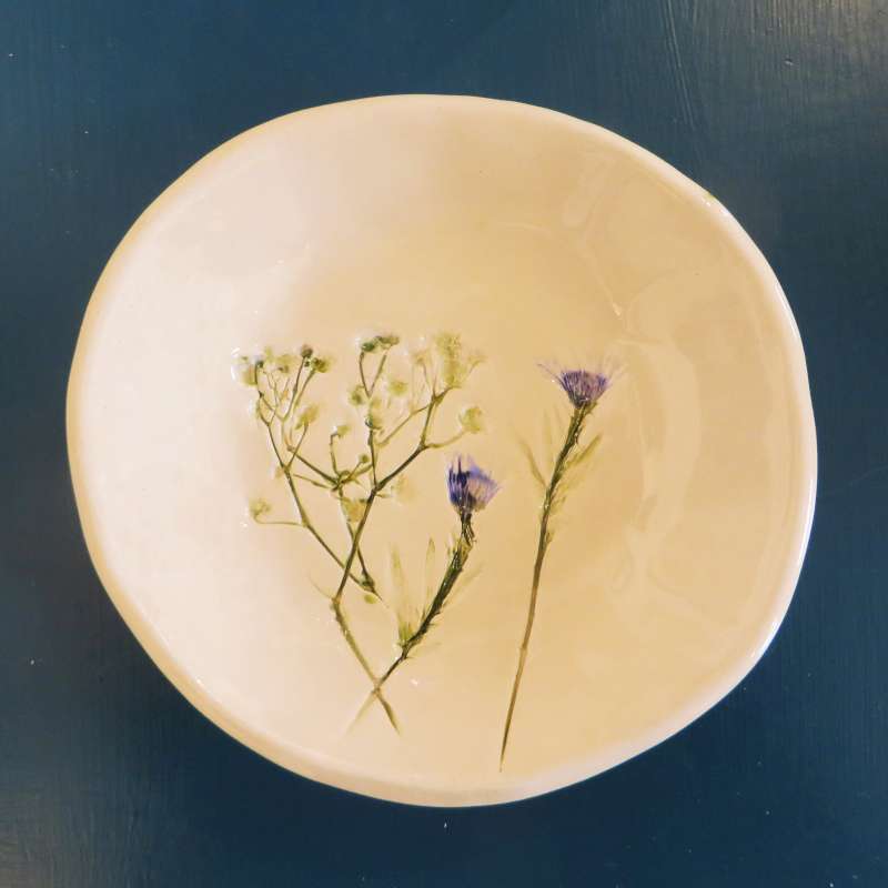 Cow Parsley and Forget-me-not Trinket Bowl